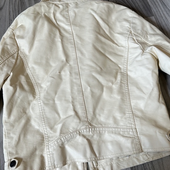 Cream Biker Cropped Jacket - Picture 7 of 9